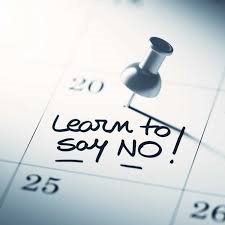 "Learn to say No!" Marked as a to-do on a calendar.
